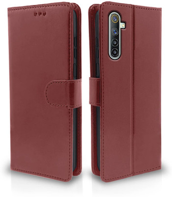 TINGTONG Flip Cover for Realme 6, Realme 6i(Brown, Cases with Holder, Pack of: 1)