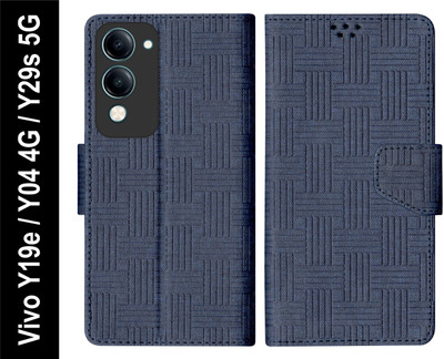 SBMS Flip Cover for Vivo Y19e / Vivo Y04 4G / Vivo Y29s 5G Back Cover Case with Magnatic Closure(Blue, Shock Proof, Pack of: 1)