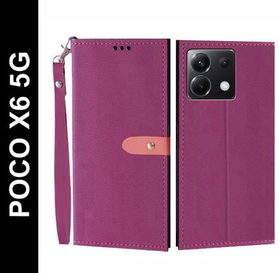 Turncoat Flip Cover for POCO X6 5G(Pink, Grip Case, Pack of: 1)