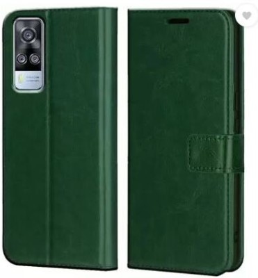 Takshiv Deal Flip Cover for Vivo Y51 2020(Green, Dual Protection, Pack of: 1)