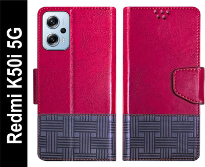 Telecase Flip Cover for Redmi K50i 5G Back Cover Case with Magnatic Closure(Red, Shock Proof, Pack of: 1)
