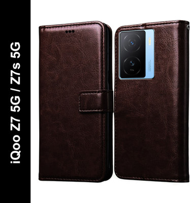 Casotec Flip Cover for iQOO Z7s 5G, iQOO Z7 5G(Brown, Pack of: 1)