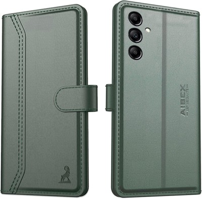 AIBEX Flip Cover for Samsung Galaxy F34 5G / Samsung Galaxy M34 5G|Vegan PU Leather |Foldable Stand & Pocket(Green, Cases with Holder, Pack of: 1)