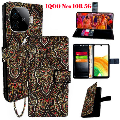 Realgo Flip Cover for IQOO Neo 10R 5G(Brown, Pack of: 1)