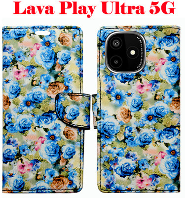 Mxkart Flip Cover for Lava Play Ultra 5G(Blue, Pack of: 1)