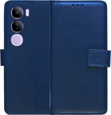 SUPER-ME Flip Cover for VIVO V40 LITE 5G(Blue, Dual Protection, Pack of: 1)