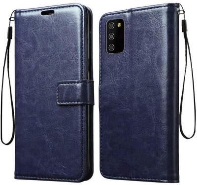 SUCH Flip Cover for Samsung Galaxy A03s leather flip (Blue, Shock Proof, Pack of: 1)(Blue, Cases with Holder)