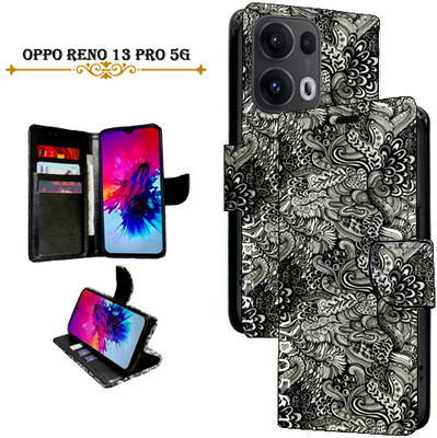 Cutemart Flip Cover for OPPO Reno 13 Pro 5G(Black, Pack of: 1)