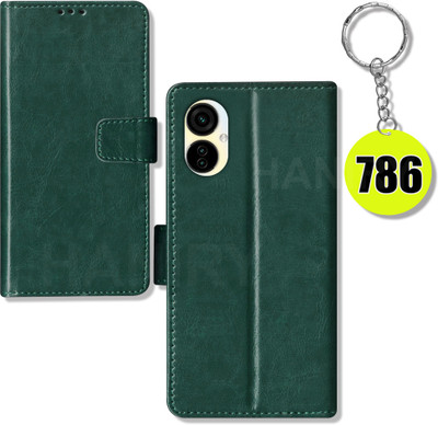 HANIRY Flip Cover for Tecno Camon 19 Neo flip cover | flip cover CH6i | Free Keychain 786 | Green(Green, Magnetic Case, Pack of: 1)