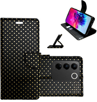 Realgo Flip Cover for Vivo V27 5G(Black, Pack of: 1)