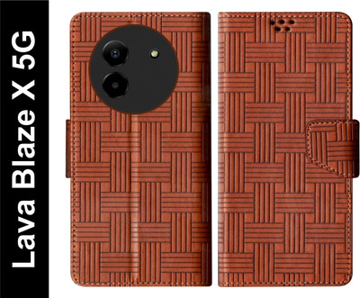 SBMS Flip Cover for Lava Blaze X 5G Back Cover Case with Magnatic Closure(Brown, Shock Proof, Pack of: 1)
