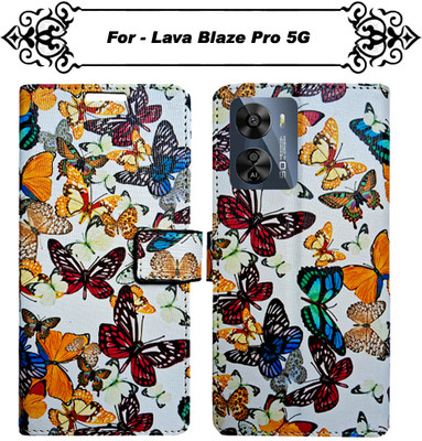 Asmart Flip Cover for Lava Blaze Pro 5G(White, Pack of: 1)