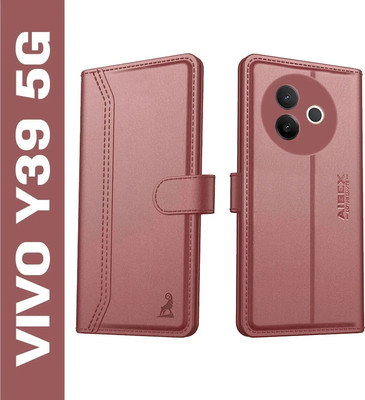 AIBEX Flip Cover for Vivo Y39 5G|Premium Leather Finish | Magnetic Closure | Kickstand Feature | Shockproof(Brown, Magnetic Case, Pack of: 1)