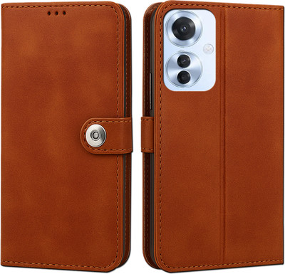 Unirock Flip Cover for OPPO F25 Pro 5G|Premium Leather Finish | Magnetic Closure |Kickstand Feature(Brown, Dual Protection, Pack of: 1)