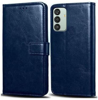 COVERHEAD Flip Cover for Samsung Galaxy M13 leather flip (Blue, Shock Proof, Pack of: 1)(Blue, Cases with Holder)