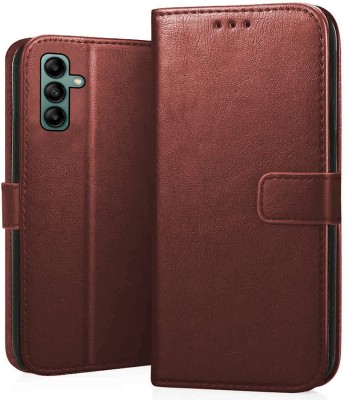 MobileMantra Flip Cover for Samsung Galaxy A04s | Leather Finish | Inside TPU with Card Pockets | Back Cover |(Brown, Shock Proof, Pack of: 1)