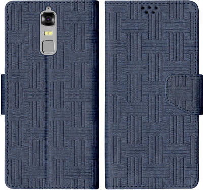 SBMS Flip Cover for Zte Blade A2 Plus Back Cover Case with Magnatic Closure(Blue, Shock Proof, Pack of: 1)