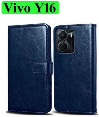 Wynhard Flip Cover for Vivo Y16, Vivo Y56 5G(Blue, Grip Case, Pack of: 1)