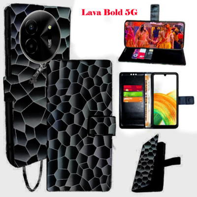 SHANNO Flip Cover for Lava Bold 5G(Black, Pack of: 1)