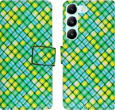 AD Enterprises Flip Cover for Vivo T3 5G(Green, Yellow, Magnetic Case, Pack of: 1)
