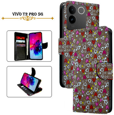 Asmart Flip Cover for Vivo T2 Pro 5G(Brown, Pack of: 1)
