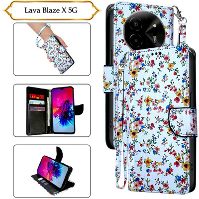 Cutemart Flip Cover for Lava Blaze X 5G(White, Pack of: 1)