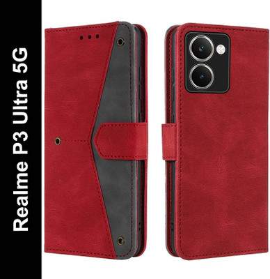 Openbuy Flip Cover for Realme P3 Ultra 5G(Red, Magnetic Case, Pack of: 1)