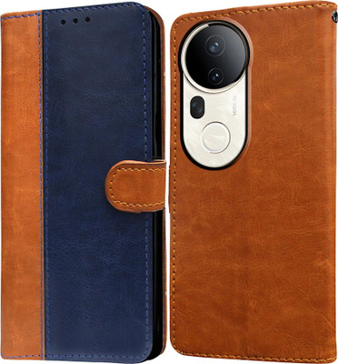 Casotec Flip Cover for Vivo T4 Ultra 5G, Vivo S20 Pro 5G(Blue, Pack of: 1)