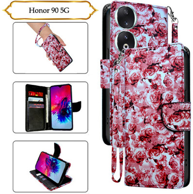 Cutemart Flip Cover for Honor 90 5G(Red, Pack of: 1)
