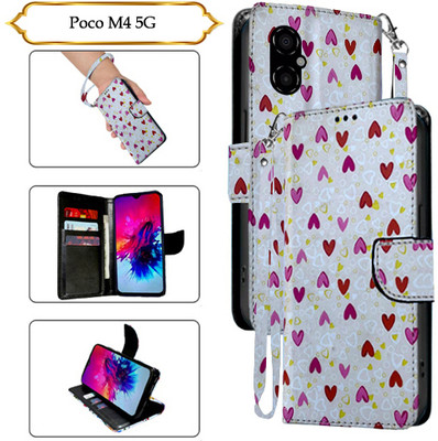 PARGO Flip Cover for Poco M4 5G(White, Pack of: 1)