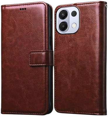 BINTAGE Flip Cover for OPPO CPH2729 / K13 5G(Brown, Magnetic Case, Pack of: 1)