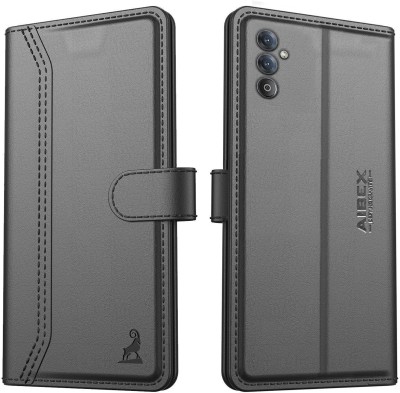 AIBEX Flip Cover for Samsung Galaxy F13 4G / Samsung Galaxy F23 / Samsung Galaxy M13 4G|Vegan PU Leather |Stand(Black, Cases with Holder, Pack of: 1)