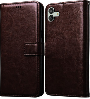 Casotec Flip Cover for Samsung Galaxy M13 5G(Brown, Pack of: 1)