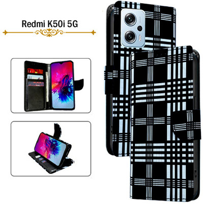 Cutemart Flip Cover for Redmi K50i 5G(Black, Pack of: 1)