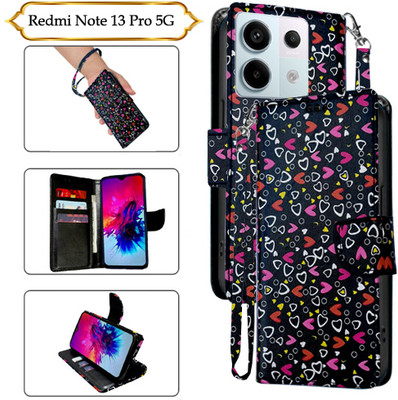 Asmart Flip Cover for Redmi Note 13 Pro 5G(Black, Pack of: 1)