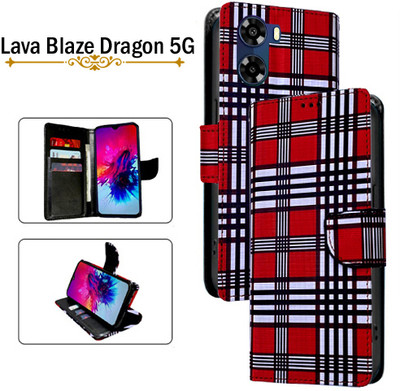 Cutemart Flip Cover for Lava Blaze Dragon 5G(Red, Pack of: 1)
