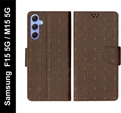 SBMS Flip Cover for Samsung Galaxy F15 5G / Samsung Galaxy M15 5G(Brown, Shock Proof, Pack of: 1)