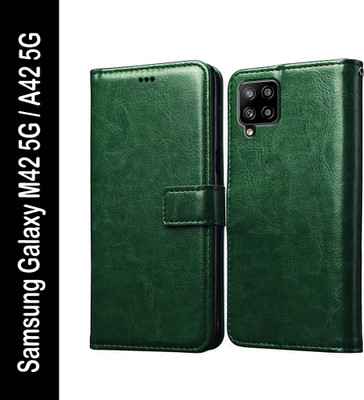 Casotec Flip Cover for Samsung Galaxy M42 5G, Samsung Galaxy A42 5G(Green, Pack of: 1)