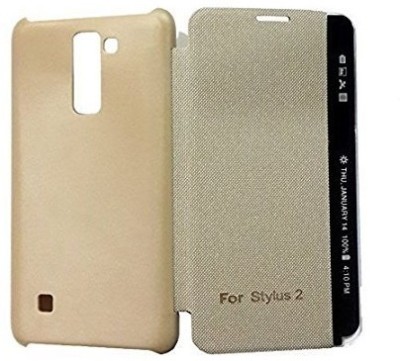 CONNECTPOINT Flip Cover for LG Stylus 2 Plus(Gold, Shock Proof, Pack of: 1)