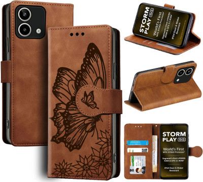 Mobishield Flip Cover for Lava Storm Play 5G(Brown, Camera Bump Protector, Pack of: 1)