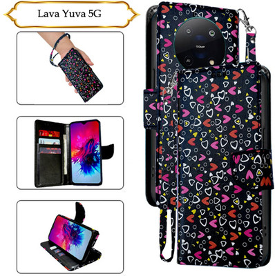 Asmart Flip Cover for Lava Yuva 5G(Black, Pack of: 1)