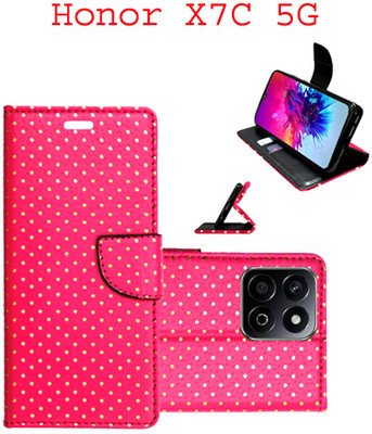 Mxkart Flip Cover for Honor X7C 5G(Pink, Pack of: 1)