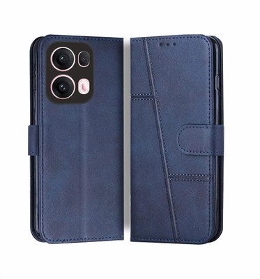iFlip Flip Cover for Oppo Reno 13 Pro 5G, Card Pockets Wallet & Stand, Wallet Style Flip Back Case Cover(Blue, Magnetic Case, Pack of: 1)