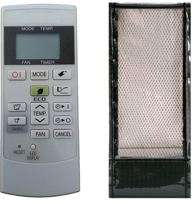 LUNAGARIYA Flip Cover for Protective Cover for Compatible with SHARP AC Remote Control PU Leather Cover Holder.(Black)