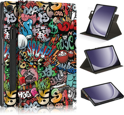 Proelite Flip Cover for Samsung Galaxy Tab A9 Plus 11 inch Smart Rotatable Case with Pen Holder(Multicolor)