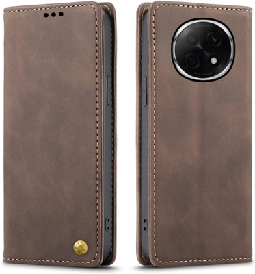 XSHIELD Front & Back Case for Oppo F29 Pro 5G | | Faux Leather Flip Wallet Style Back Cover(Brown, Magnetic Case, Pack of: 1)
