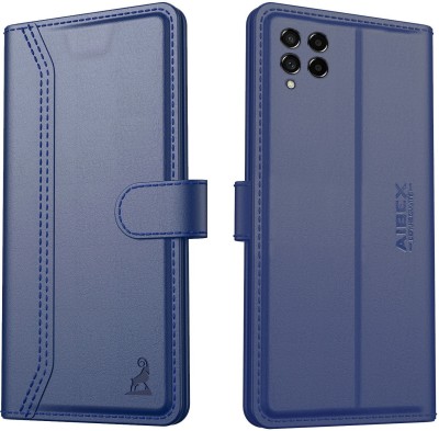 AIBEX Flip Cover for Samsung Galaxy M53 5G|Vegan PU Leather |Foldable Stand & Pocket |Magnetic Closure(Blue, Cases with Holder, Pack of: 1)