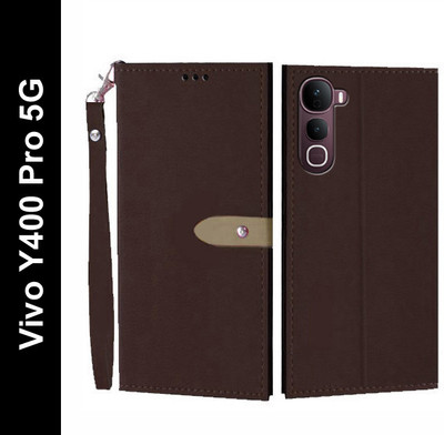 Wynhard Flip Cover for Vivo Y400 Pro 5G(Brown, Grip Case, Pack of: 1)