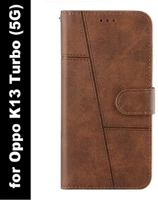 Zelfo Flip Cover for Oppo K13 Turbo (5G)(Brown, Pack of: 1)