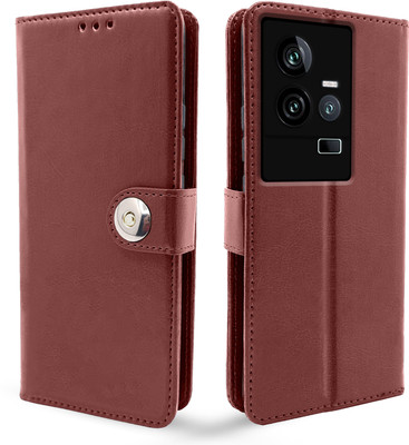 Pikkme Flip Cover for iQOO 11 5G(Brown, Cases with Holder, Pack of: 1)